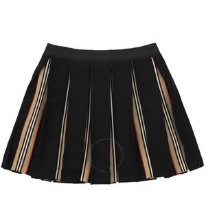 BURBERRY toddler girls  Amelia Pleated Icon Stripe Mini Skirt
Navy blue